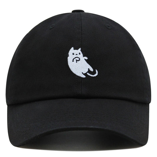 White Cat Kawaii Embroidered Adjustable Baseball Cap