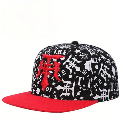 Trendy Embroidered Flat Brim Hip Hop Baseball Cap