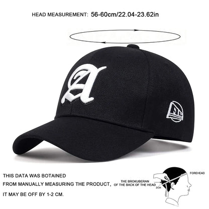 Fashion Letter A Embroidery Adjustable Baseball Cap