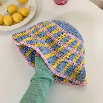 Japanese Handmade Knitted Sunscreen Travel Bucket Hat