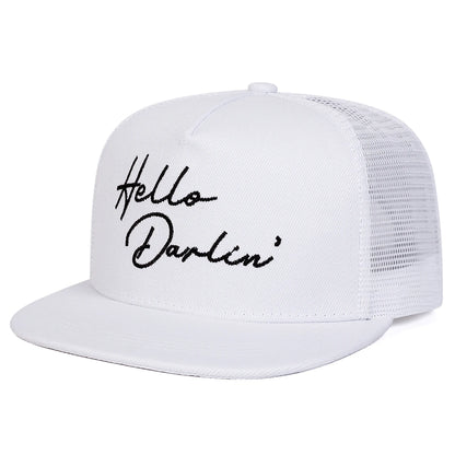 Unisex Hello Darlin Letter Embroidery Hip-hop Net Hats