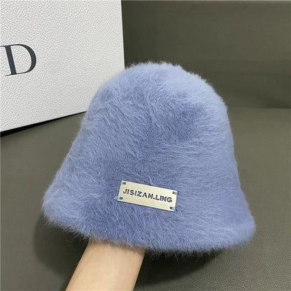 Faux Rabbit Fur Bucket Hat