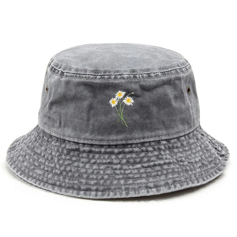 Customize Flower Cotton Washed Bohemian Garden Party Bucket Hat