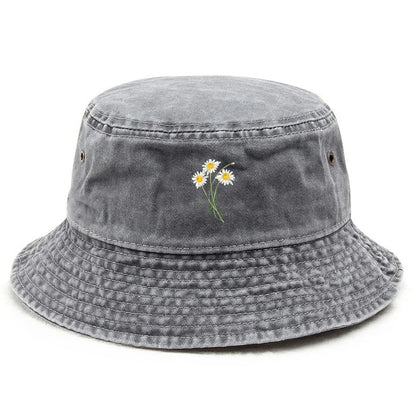 Customize Flower Cotton Washed Bohemian Garden Party Bucket Hat
