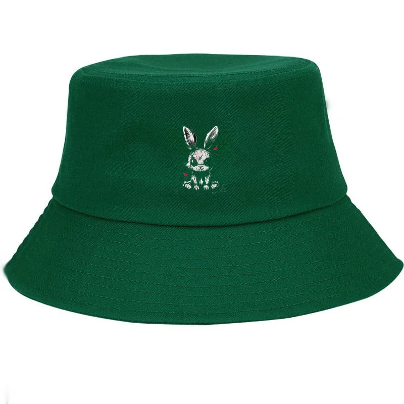 Graffiti Rabbit Street Style Breathable Sun Protection Bucket Hat