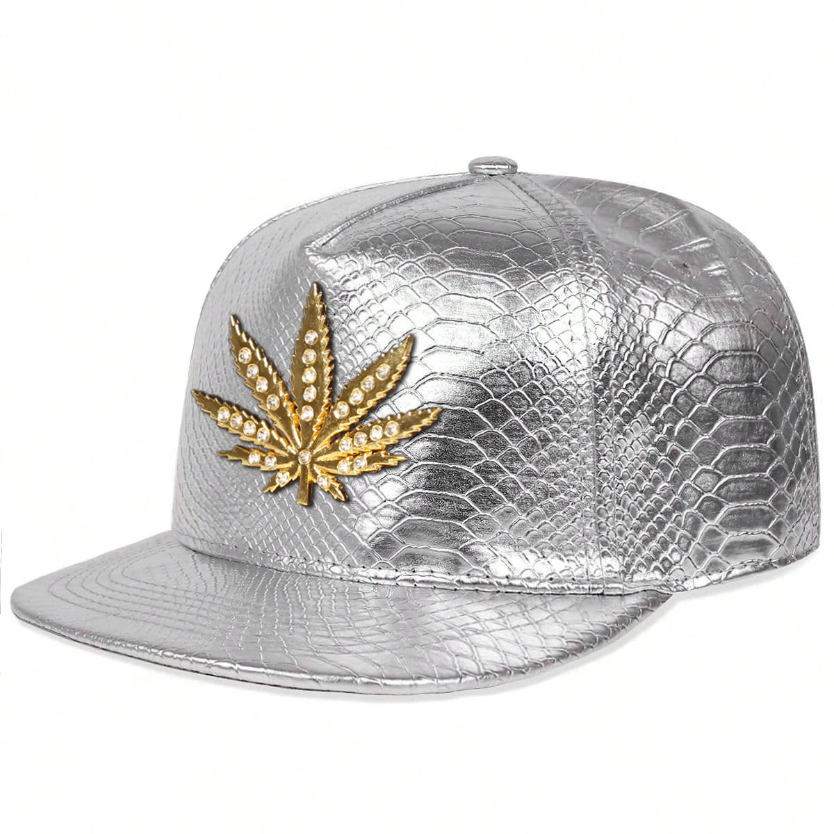 Unisex Maple Leaf Label With Drill Leather Hip-hop Hats