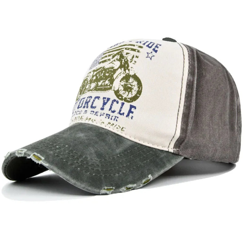 Motorcycle Embroidered Hip Hop Snapback Cap