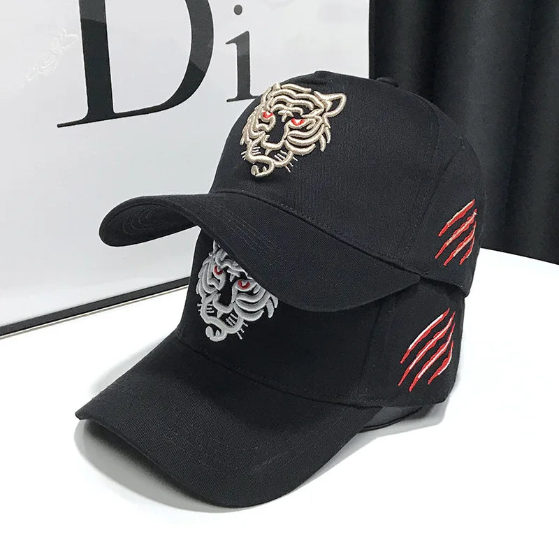 Unisex Tiger Embroidered Hip Hop Baseball Cap