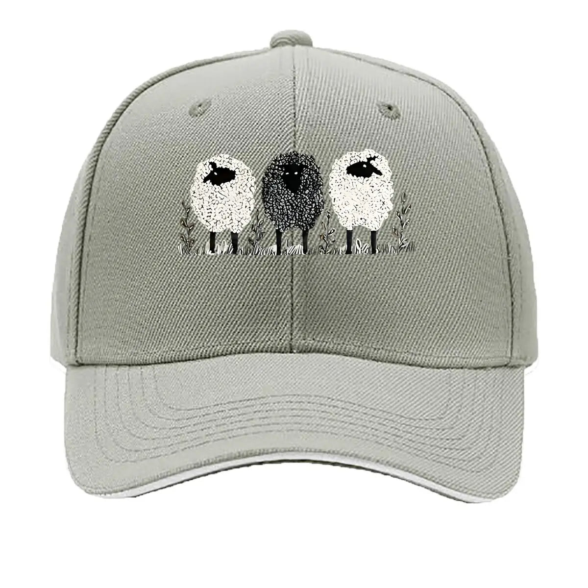 Vintage Three Lambs Print Adjustable Baseball Cap