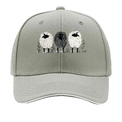 Vintage Three Lambs Print Adjustable Baseball Cap