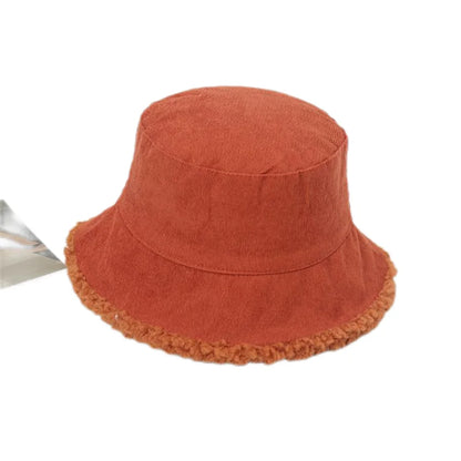 Children Double Sided Lamb Wool Bucket Hat