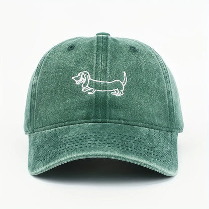 Unisex Dog Patterned Embroidered Baseball Cap