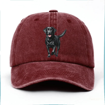 Black Labrador Print Adjustable Baseball Cap