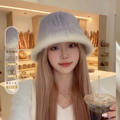 Women's Oversized Sherpa Winter Bucket Hat