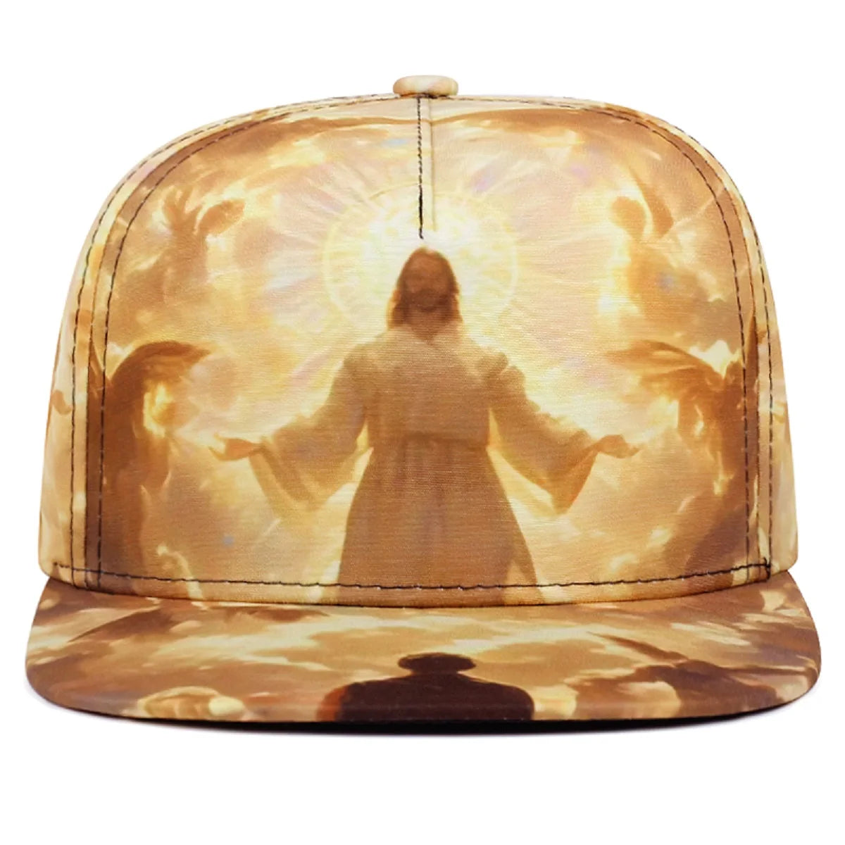 Printed Jesus Flat Edge Baseball Cap