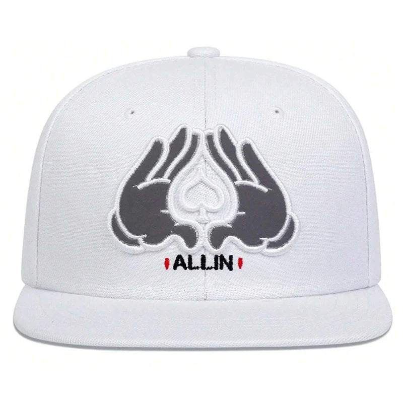 Peach Heart Embroidered Snapback Cap