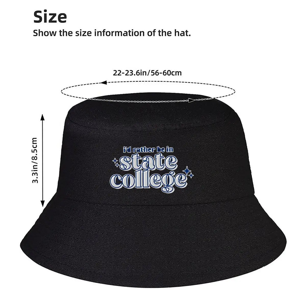 Id Rather Be In State College Retro Text Bucket Hat