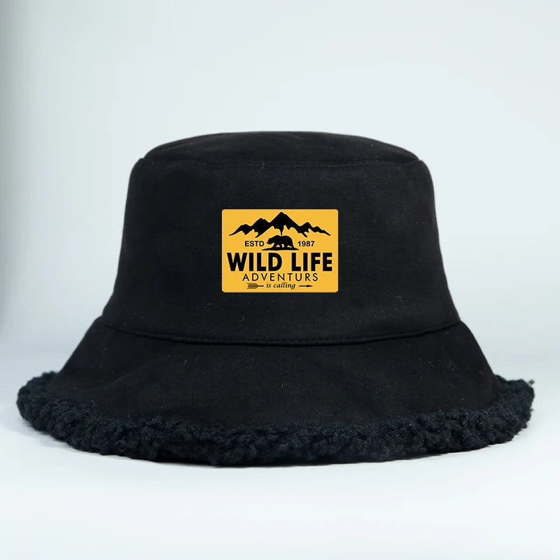 Winter Reversible Faux Suede Bucket Hat