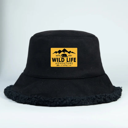 Winter Reversible Faux Suede Bucket Hat