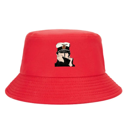 Anime Captain Hand Drawn Character Bucket Hat