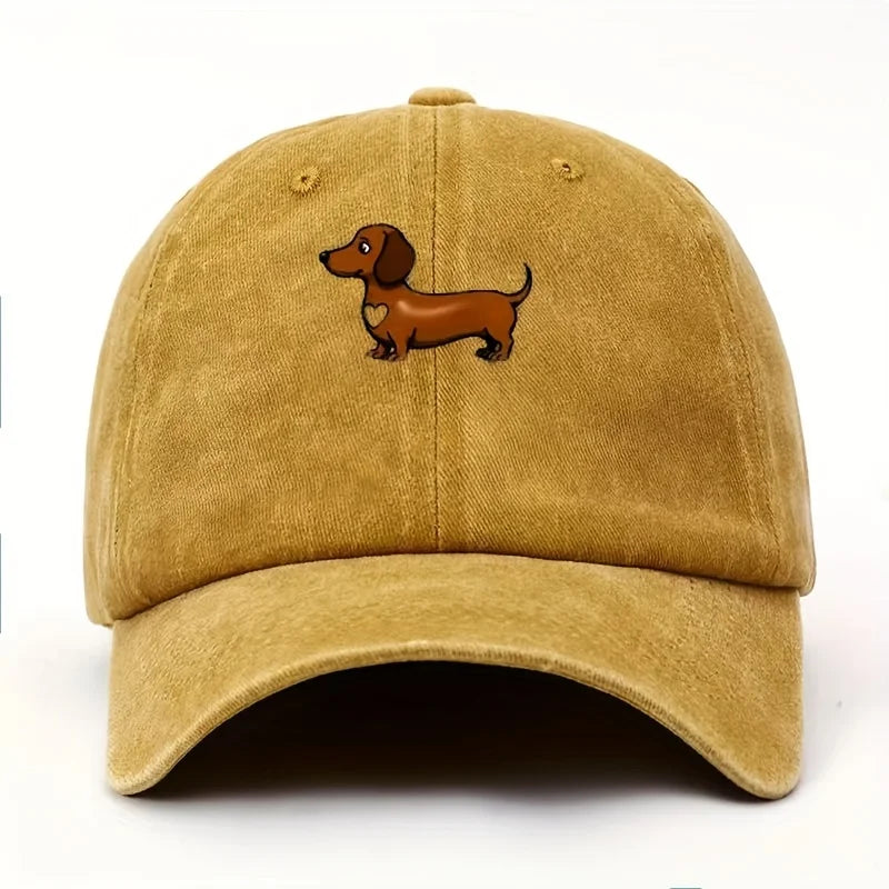 Cute Sausage Dog Printed Adjustable Baseball Cap