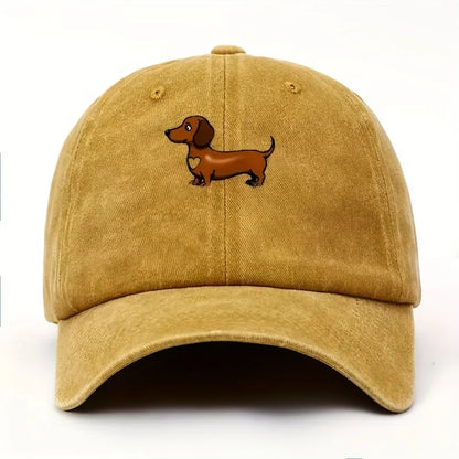 Cute Sausage Dog Printed Adjustable Baseball Cap