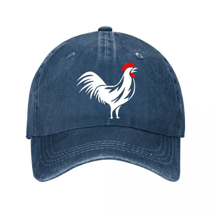 Vintage Rooster Washed Cotton Adjustable Baseball Cap