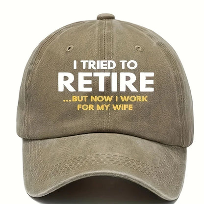Retired Life Humorous Vintage Cotton Baseball Cap