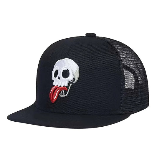 Unisex Stick Out Your Tongue Embroidery Hip-hop Net Hats