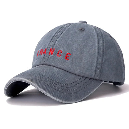 Unisex Washed Cotton Chance Letter Baseball Cap