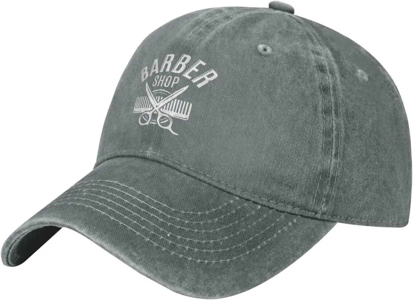 Barber Shop Tools Washed Denim Baseball Cap