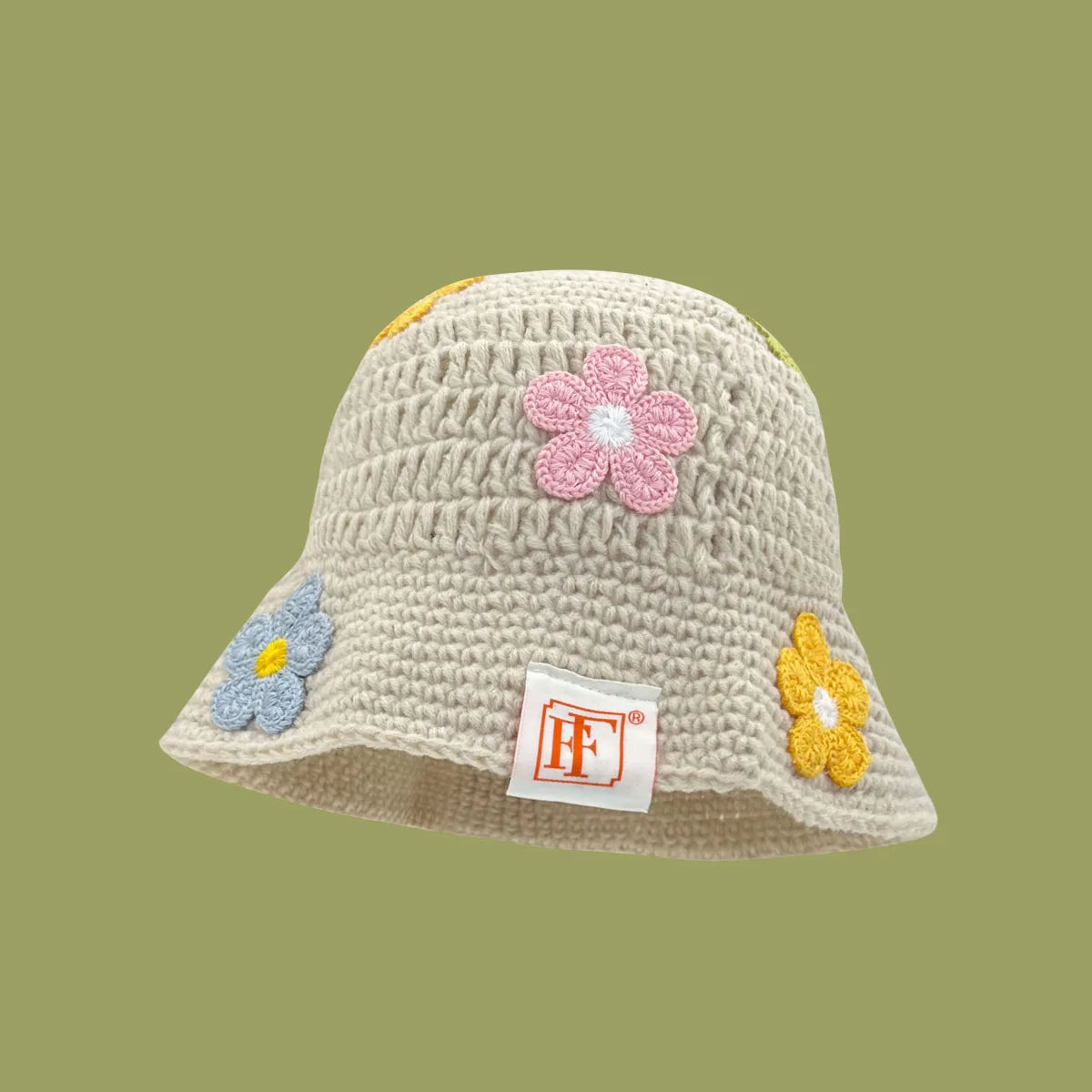 Women’s Colorful Gradient Crochet Knit Bucket Hat