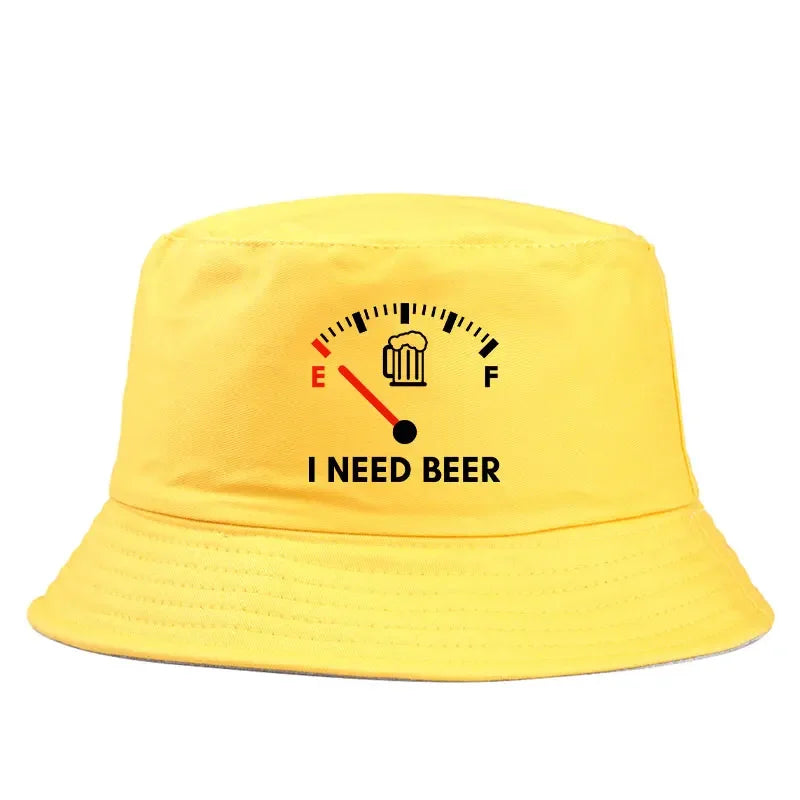 I Need Beer Reversible Print Bucket Hat