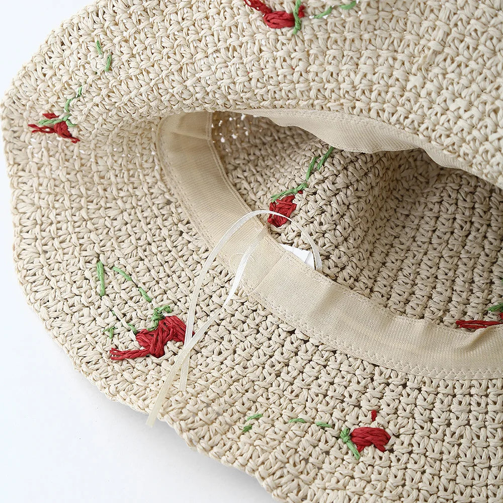 Cherry Decoration Summer Sun Protection Bucket Hat
