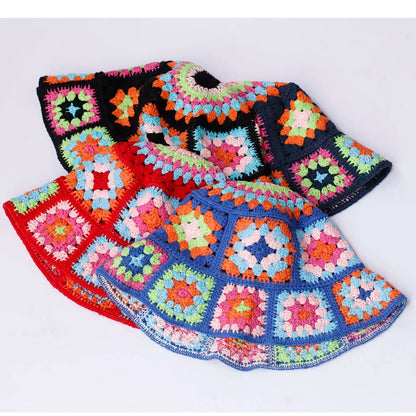 Colorful Crochet Woolen Knitted Bucket Hat