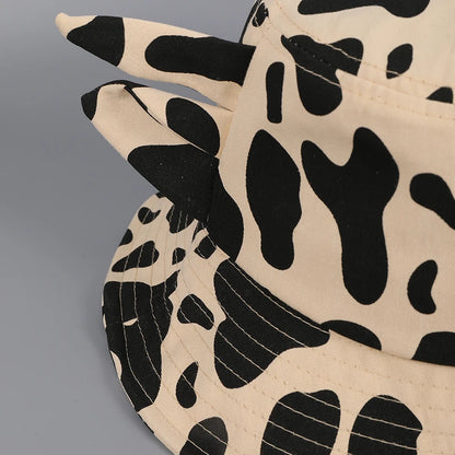 Vintage Cow Print Horn Bucket Hat