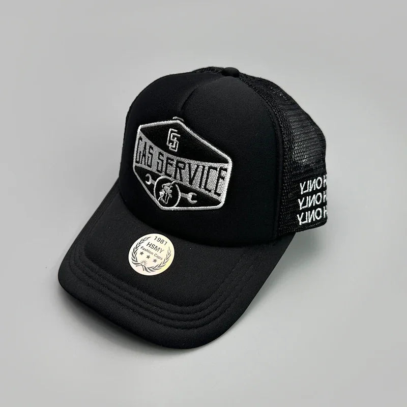 GAS Letter Embroidery Mesh Baseball Cap