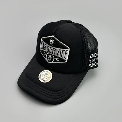 GAS Letter Embroidery Mesh Baseball Cap