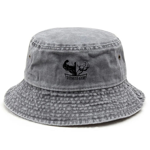 Gym Cotton Washed Vintage Fitness Bodybuilding Streetwear Bucket Hat