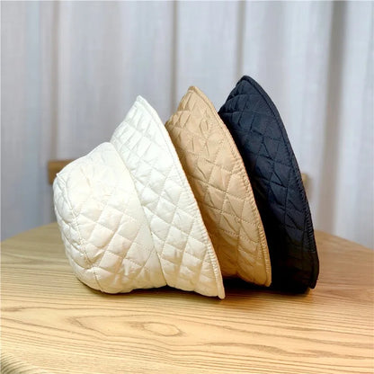 Ultra Light Down Rhombus Grid Bucket Hat