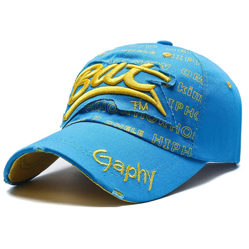 Korean Hip Hop Letter Embroidered Baseball Cap