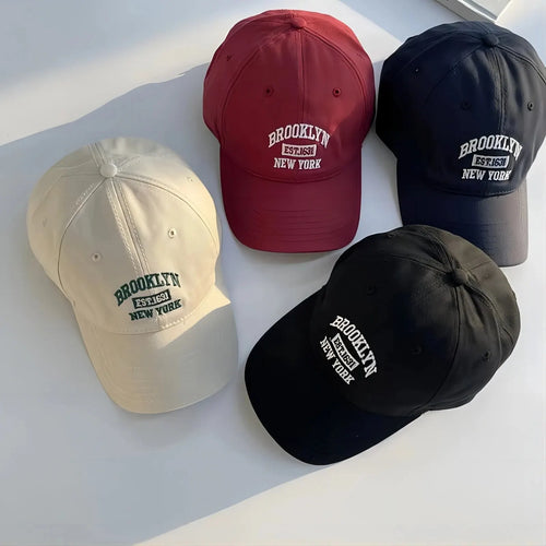 Brooklyn Embroidered Cotton Snapback Baseball Cap