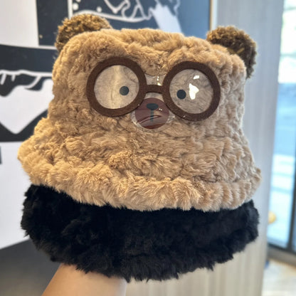 Cartoon Plush Warm Bucket Hat
