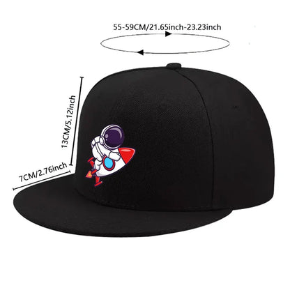 Astronaut Rocket Ride Flat Brim Snapback Cap