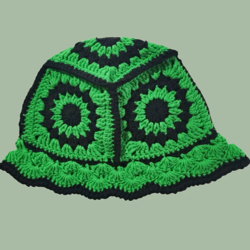 Hollow Crochet Knit Foldable Floppy Beach Bucket Hat