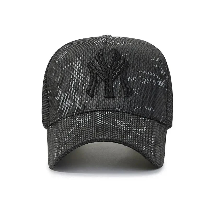 Korean Letter Breathable Mesh Duckbill Baseball Cap