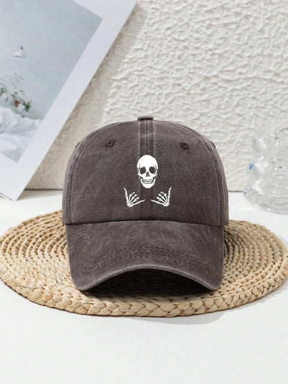 Skull Print Duckbill Baseball Cap