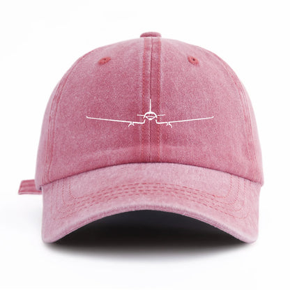 Airplane Print Washed Retro Adjustable Baseball Cap