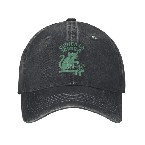 Vintage Distressed Chinga-La-Migra Cat Baseball Cap