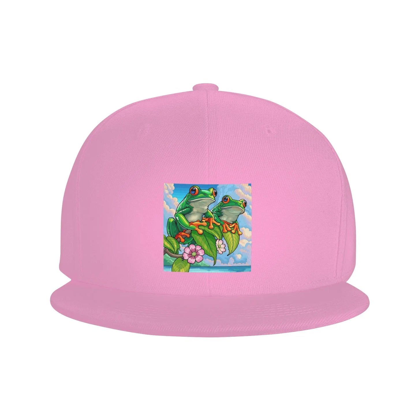 Cartoon Jungle Frogs Pattern Breathable Snapback Cap